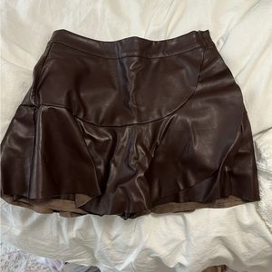 Leather skort